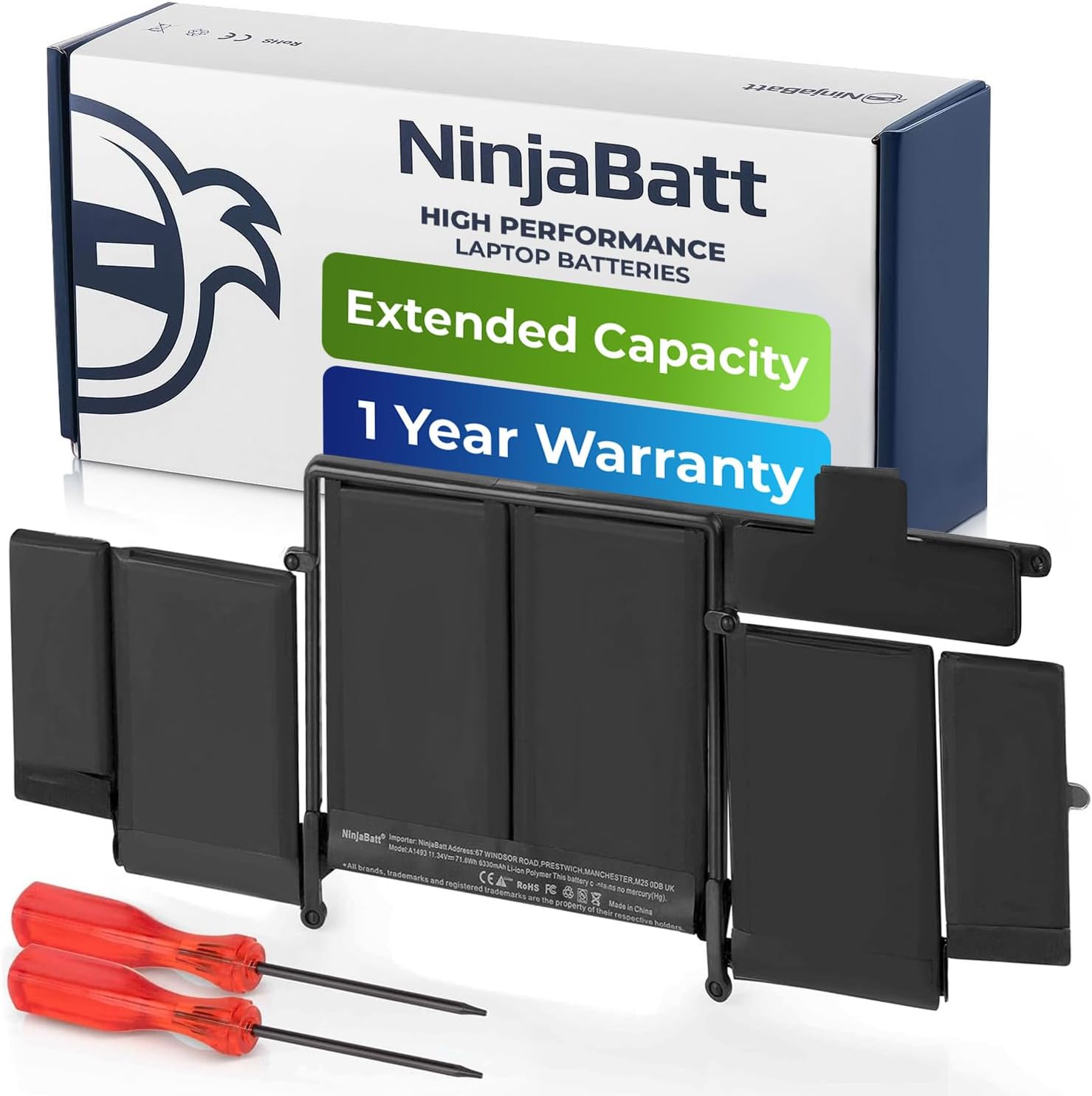 NinjaBatt Battery A1502 A1582 for Apple MacBook Pro Retina 13” A1493 [
