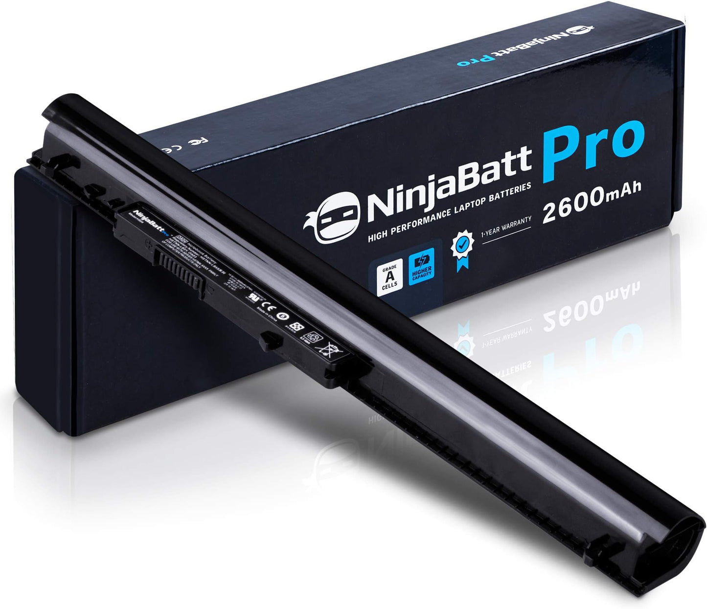 NinjaBatt Pro 2600mAh high performance laptop battery with Grade A cells and 1-year warranty