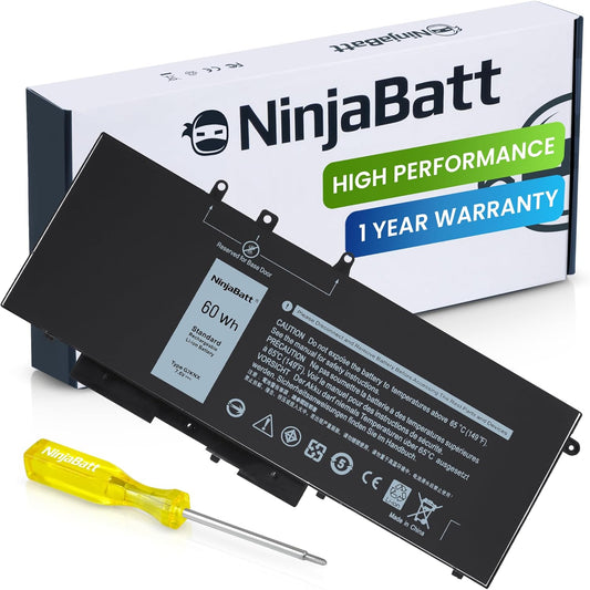 NinjaBatt Battery GJKNX for Dell Latitude 5480 5580 5280 5590 5490 E5480 E5580 E5490 E5590 Precision 15 3520 3530 Series GD1JP 0GD1JP DY9NT 0DY9NT 5YHR4 451-BBZG - Higher Performance